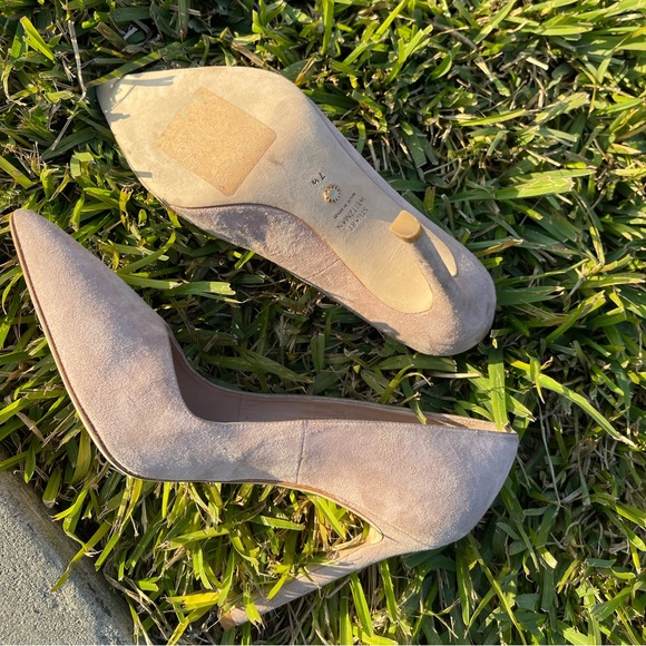 STUART WEITZMAN Queen 110mm Nude Suede Pumps 7.5 - Picture 9 of 12